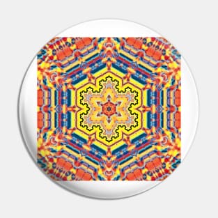 bright primary coloured hexagonal kaleidoscope design Pin