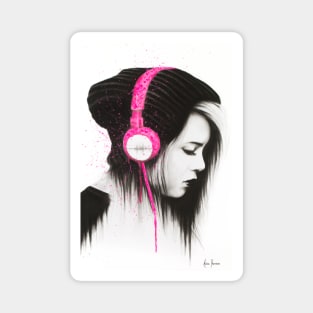 Pink Headphones Magnet