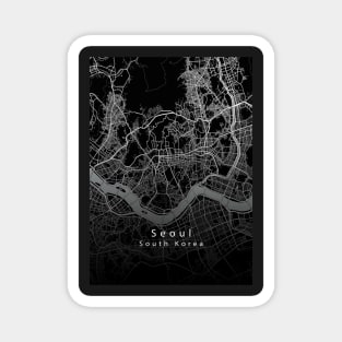 Seoul South Korea City Map dark Magnet