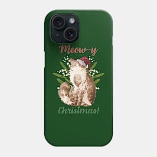 Meow-y Christmas! - Cream Fluffy Cat Phone Case