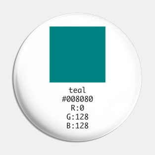 Teal Hex and RGB Code Pin