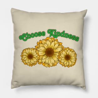 Choose Kindness Floral Design Pillow