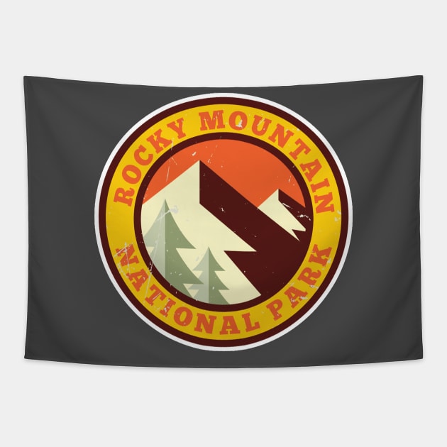 Rocky Mountains National Park Retro Tapestry by roamfree