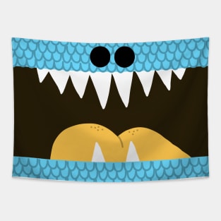 Monster Mouth - Blue Scales Tapestry