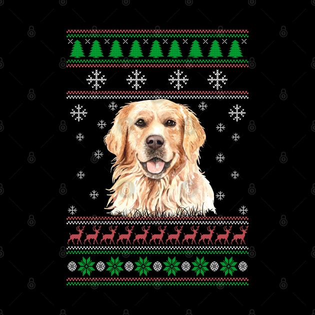 Cute Golden Retriever Dog Lover Ugly Christmas Sweater For Women And Men Funny Gifts by uglygiftideas