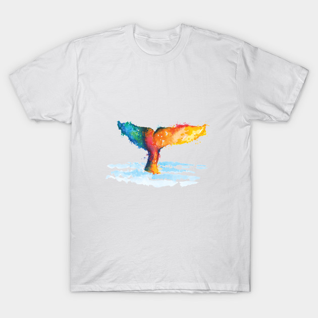 Whale Painted With Watercolor 3 Whales Watercolors T Shirt