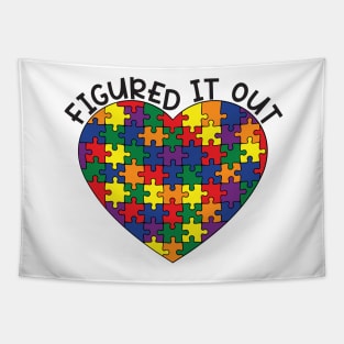 "Figured It Out" Rainbow Gay Pride - Puzzle Heart Tapestry