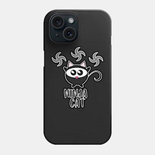 Ninja Cat outlined Phone Case