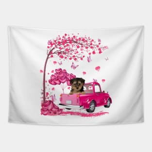 Valentine's Day Love Pickup Truck Yorkipoo Tapestry