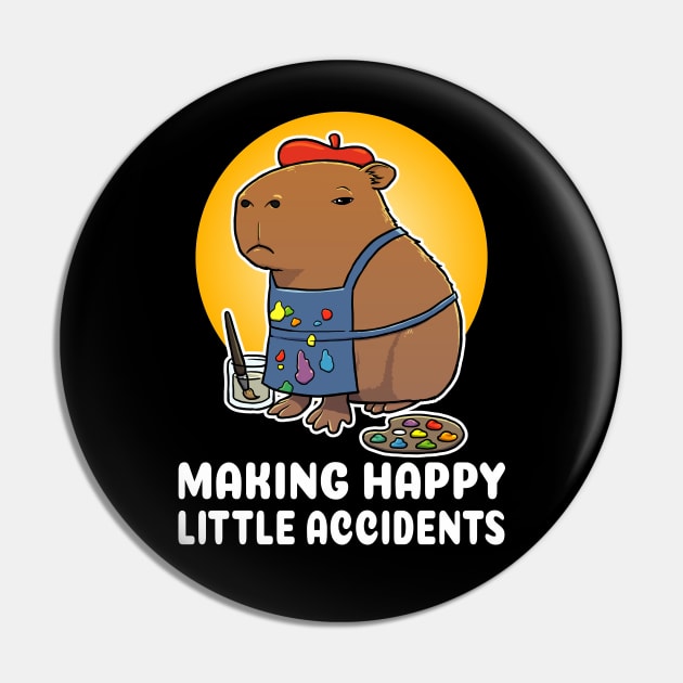 Making happy little accidents Capybara Artist Painter Costume Pin by capydays