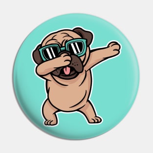 Cool Dabbing Fawn Pug with Sunglasses Pin