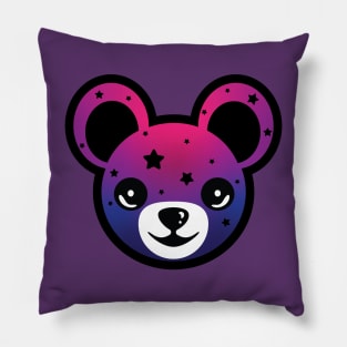 Galaxy with Black Star Teddy Bear Pillow