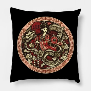 Year of the Dragon with Chinese Goddess 2024 Pillow