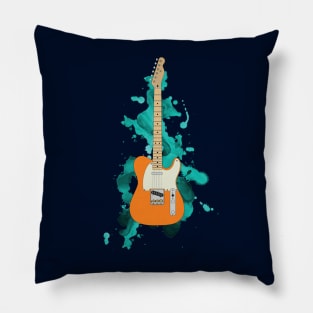 T-Style Electric Guitar Orange Color Pillow