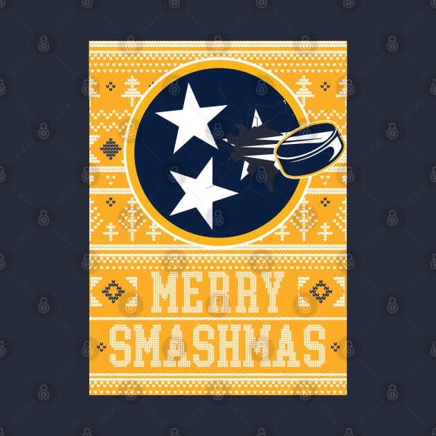 Nashville Predators Merry Smashmas Ugly Christmas Design by TheShirtGypsy