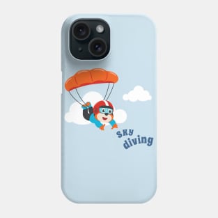 Vector illustration of a cute skydiver. Phone Case