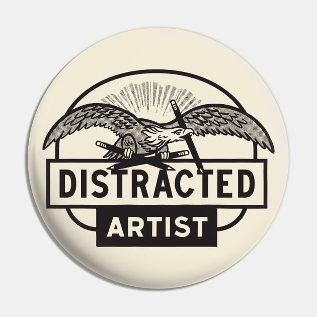 Distracted Artist - One Color Pin by sombreroinc