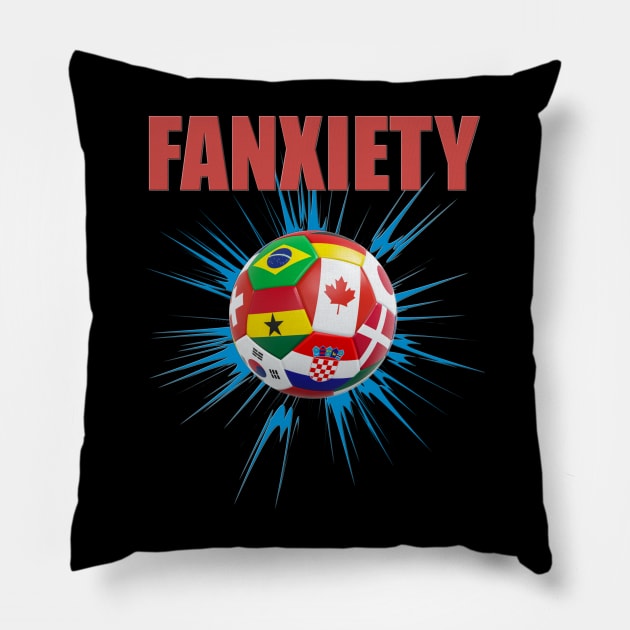 Fanxiety, World Cup 2022, Soccer, World Cup, Football, 2022 World Cup, Game Day, World Cup Trophy, Gift For Him, Gift For Her Pillow by DESIGN SPOTLIGHT