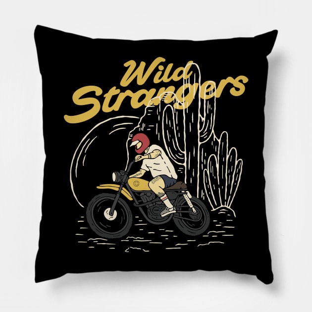 Motorcycle rally adventure Pillow by hendijulyandi