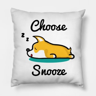 Corgi Choose Snooze – Sleepy dog Pillow