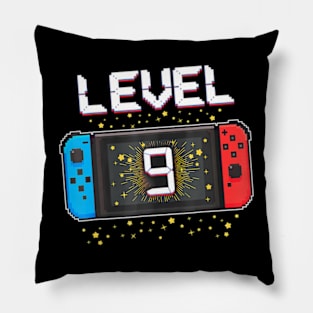 9th Birthday Level 9 9 Year Old Video Pillow