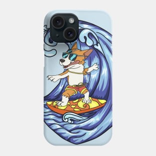 Surfing Corgi art Phone Case