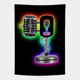 Karaoke Open Mic with Rainbow Glow Tapestry