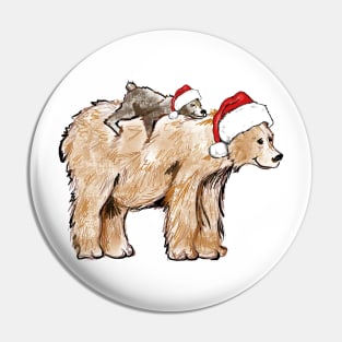 Christmas bear hug Pin