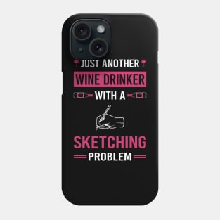 Wine Drinker Sketching Sketch Phone Case