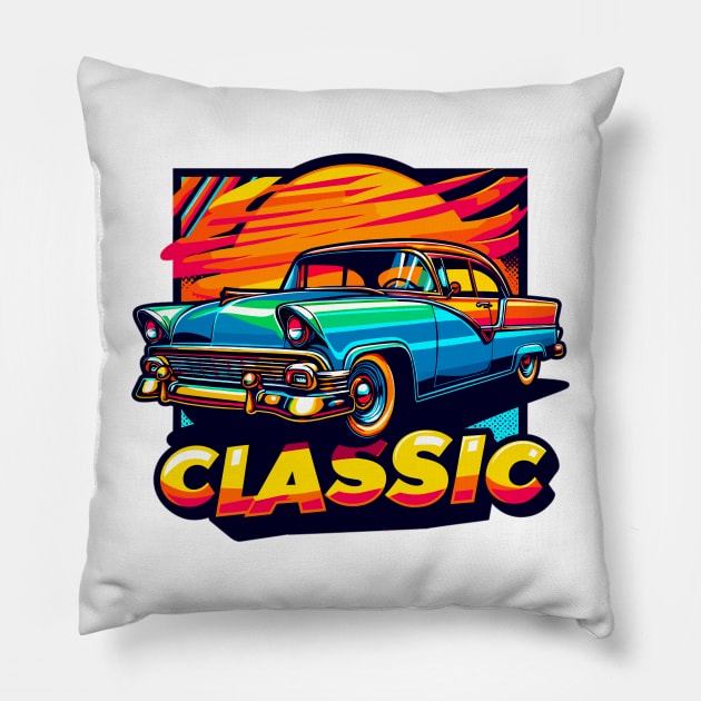 Classic Car Pillow by Vehicles-Art