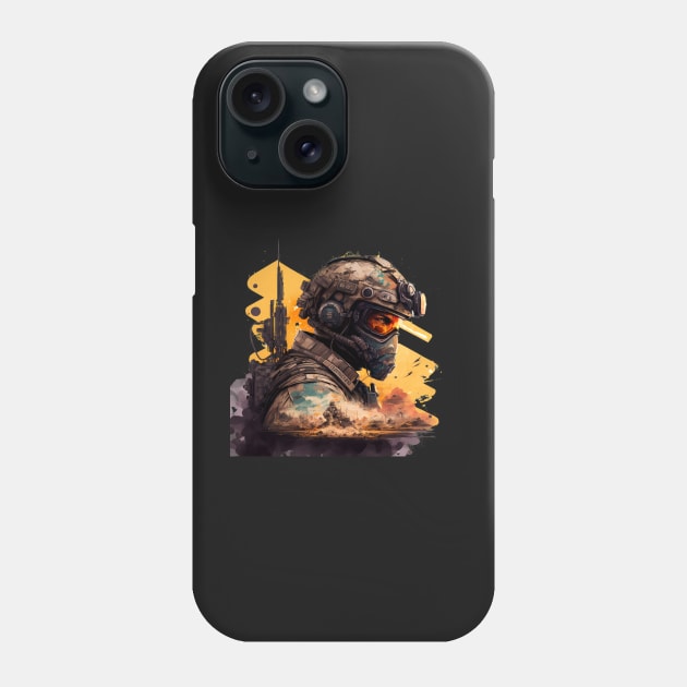 Soldier watercolor print Phone Case by Buff Geeks Art