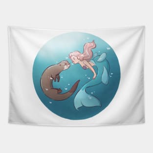 River Otter Mermaid Tapestry