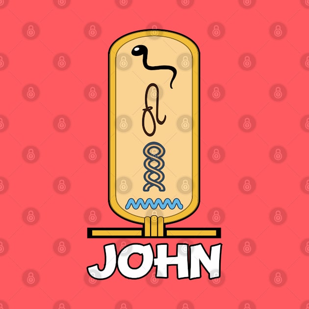 JOHN-American names in hieroglyphic letters-JOHN, name in a Pharaonic Khartouch-Hieroglyphic pharaonic names by egygraphics