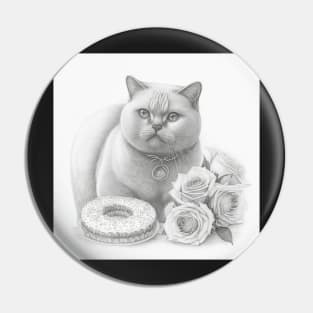 British Shorthair And Donuts Pin