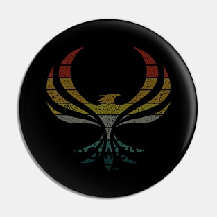 PHOENIX POWER Colorful, Retro Design, Rings Pin