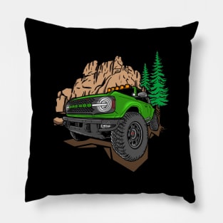 Ford Bronco Design - Green Bronco Pillow