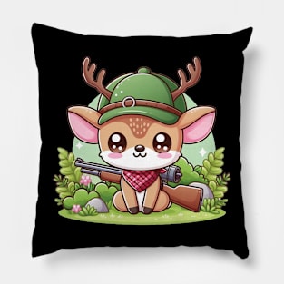 Cute Deer Hunter Pillow