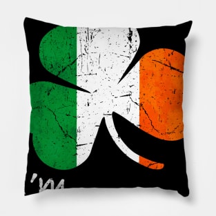 Kiss Me, I'm Irish Shamrock Ireland Flag Pillow