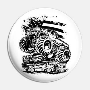 USA FLAG MONSTER TRUCK Pin