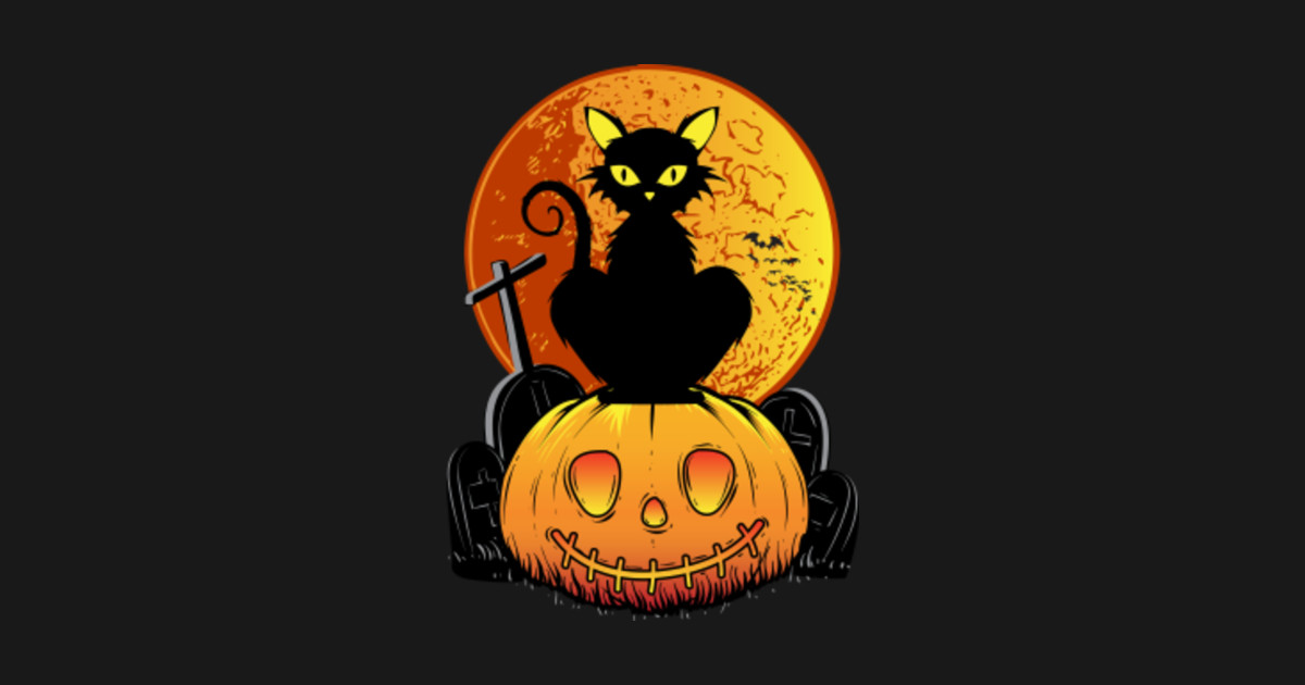 Halloween Cat Shirt Scary Black Cat Pumpkin Jack O Lantern T Shirt