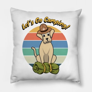 Funny Big Dog Wants to go Camping Pillow