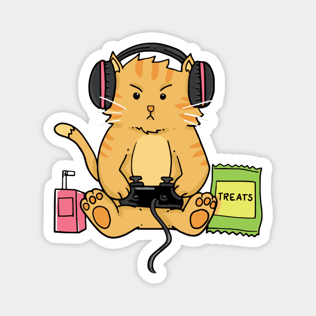 Gamer Cat Magnet by Nowhereman78