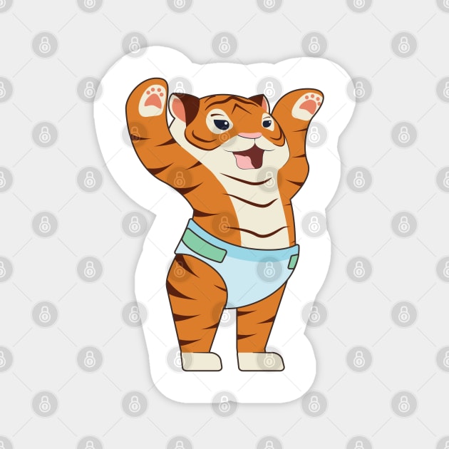 Baby Tiger with Underpants Magnet by Markus Schnabel