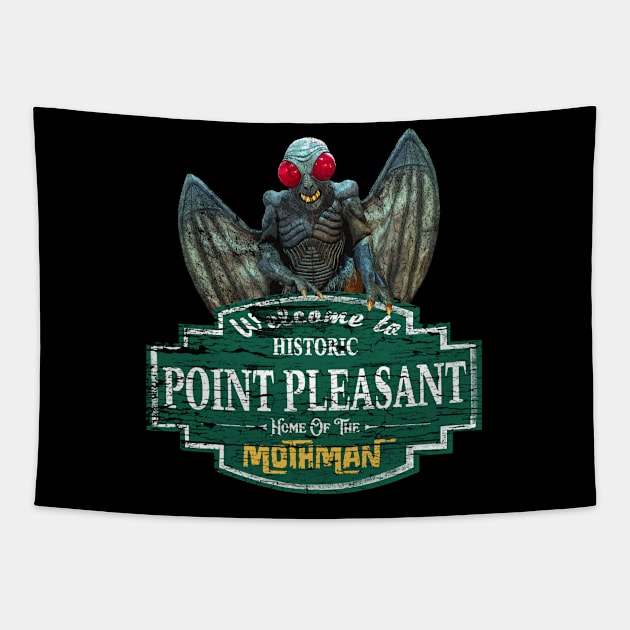 Mothman and Point Pleasant Tapestry by woodsman