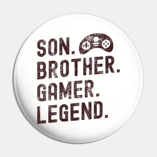 Son Brother Gamer Funny Video Games Lovers Pin