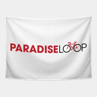 Paradise Loop red with bike Tapestry