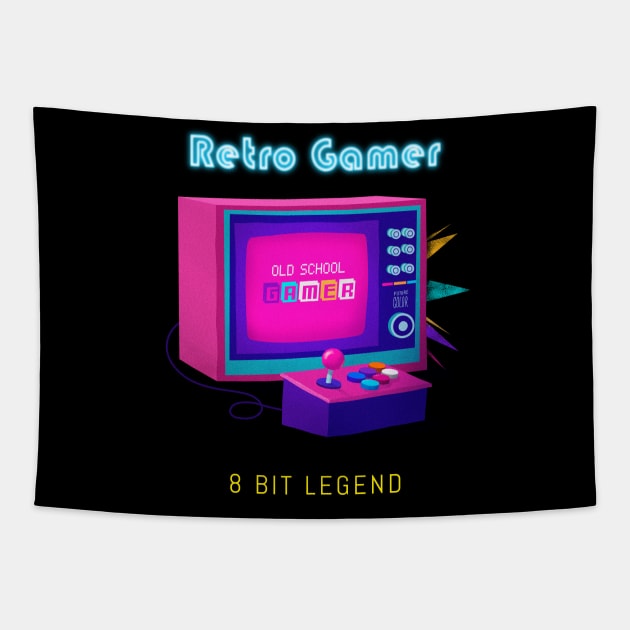 Retro Gamer Logo 1 Tapestry by Batocera Nation