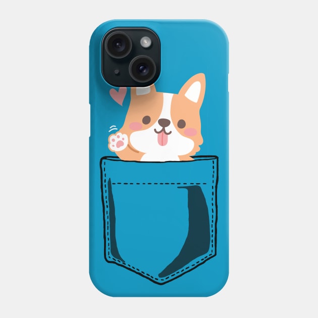 Pocket Corgi Waving Phone Case by JKA