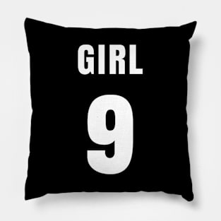 GIRL NUMBER 9 FRONT-PRINT Pillow