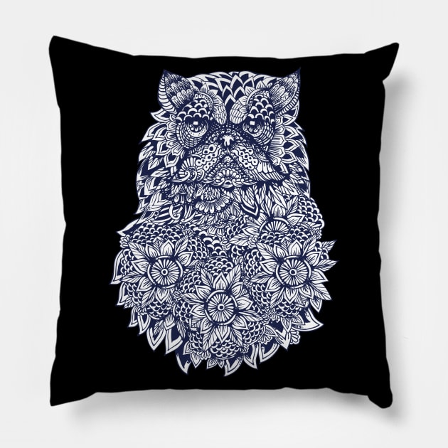 Mandala of Cat Cat Pillow by huebucket